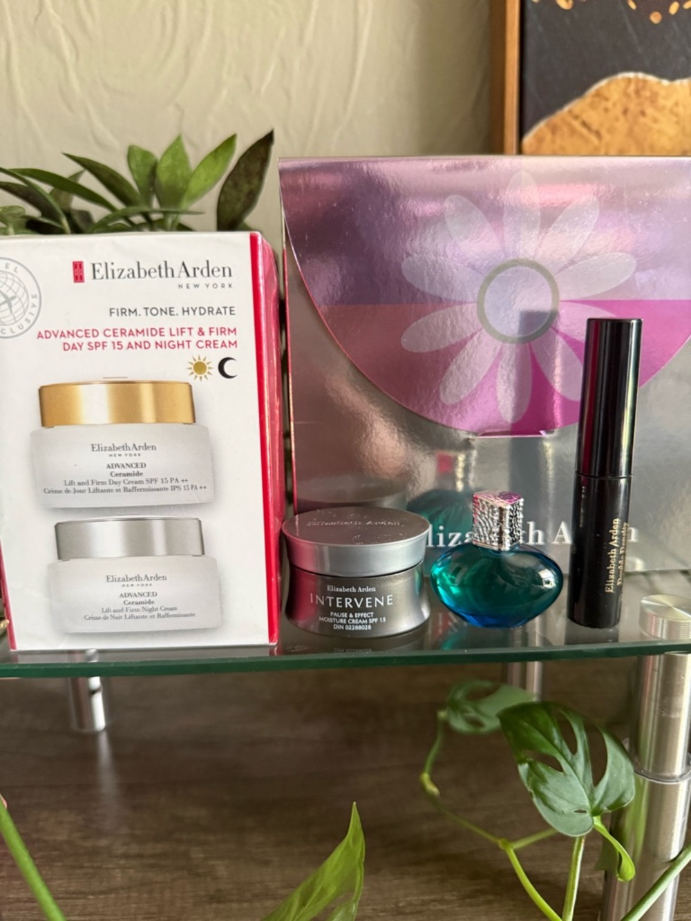 Elizabeth Arden Skincare & Fragrance Set with Pink Metallic Pouch